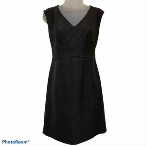 LOFT Seamed Scuba V-Neck Sheath Dress - Gray